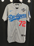 Jersey Dodgers de Los Angeles World series 2025 Gris Rojas 72