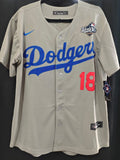 Jersey Dodgers de Los Angeles World series 2025 Gris Yamamoto #18