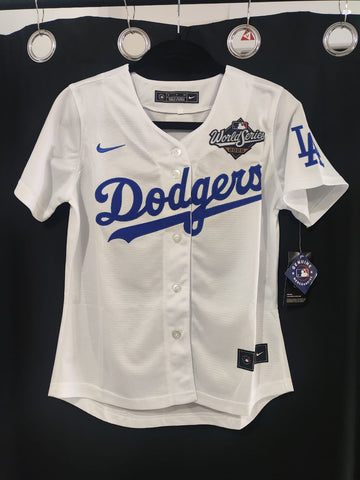 Jersey Dodgers de Los Angeles World series 2025 Blanco dama