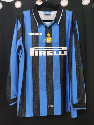 Jersey Inter milan Local retro 97-98 Ronaldo 10 manga larga