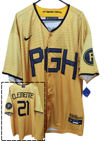 Jersey Piratas de Pittsburgh Amarillo Clemente #21 Pirates