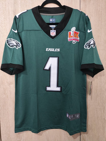 Jersey Aguilas de Philadelphia Eagles Verde Hurts #1 Superbowl Champions