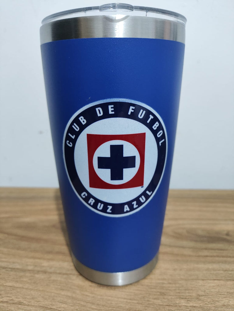 Termo de 20 onzas color azul Cruz azul