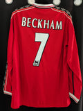 Jersey Manchester united Manga larga Local retro Beckham 7