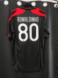 Jersey Milan retro color negra Ronaldinho 80