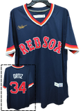 Jersey Medias Rojas de Boston Red Sox Azul Ortiz #34 Edición Especial
