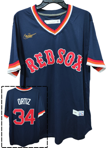Jersey Medias Rojas de Boston Red Sox Azul Ortiz #34 Edición Especial