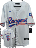 Jersey Rangers de Texas blanca Seager #5