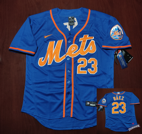 X Jersey Mets de New York Azul Baéz #23
