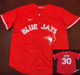 X X Jersey Azulejos de Toronto Canada Day Rojo Kirk #30 Blue Jays