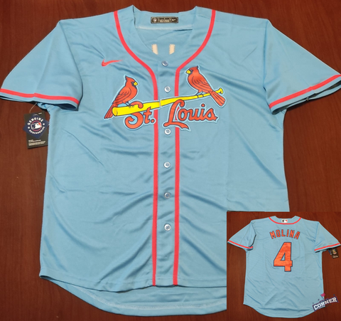 X X Jersey Cardenales de San Luis Azul Molina #4
