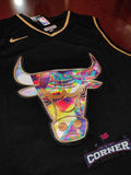 X Jersey Toros de Chicago Bulls Negra Diamante Jordan