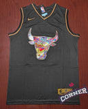 X Jersey Toros de Chicago Bulls Negra Diamante Jordan