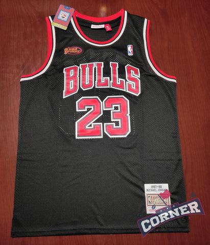 X Jersey Toros de Chicago Bulls Retro Negra Jordan Con Parche Finals