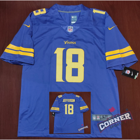 X Jersey Vikings de Minnesota Morado Rush Jefferson #18