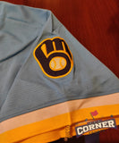 X X Jersey Brewers Cerveceros de Milwaukee City Connect Azul Brew Crew