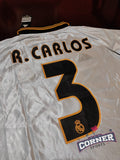 X Jersey Real Madrid Retro Local manga larga temporada 99-00 R. Carlos #3