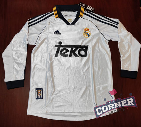 X Jersey Real Madrid Retro Local manga larga temporada 99-00 R. Carlos #3