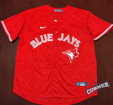 X X Jersey Azulejos de Toronto Canada Day Rojo Kirk #30 Blue Jays
