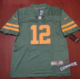 X Jersey Packers de Green Bay Verde Rush Rodgers #12