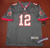 X X Jersey Bucaneros de Tampa Bay Gris Brady #12