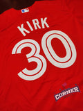 X X Jersey Azulejos de Toronto Canada Day Rojo Kirk #30 Blue Jays