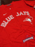 X X Jersey Azulejos de Toronto Canada Day Rojo Kirk #30 Blue Jays