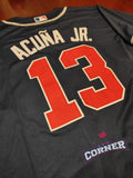 Jersey Bravos de Atlanta Azul Acuña Jr #13 Braves