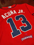 X X Jersey Bravos de Atlanta Roja Acuña Jr #13 Braves