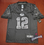 X Jersey Packers de Green Bay Negro Rodgers #12