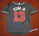 Jersey Bravos de Atlanta Azul Acuña Jr #13 Braves