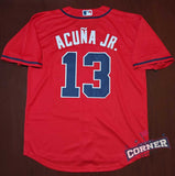 X X Jersey Bravos de Atlanta Roja Acuña Jr #13 Braves