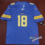 X Jersey Vikings de Minnesota Morado Rush Jefferson #18