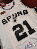 X Jersey San Antonio Spurs Blanca Retro Duncan #21