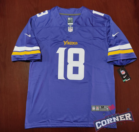 X Jersey Vikings de Minnesota Morado Jefferson #18