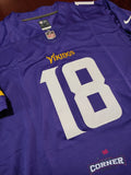 X Jersey Vikings de Minnesota Morado Jefferson #18