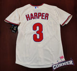 Jersey Phillies de Philadelphia Crema Harper #3