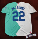 Jersey Dodgers de Los Angeles Bicolor Bad Bunny Juego de Celebridades 2022