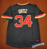 Jersey Medias Rojas de Boston Red Sox Azul Ortiz #34 Edición Especial