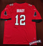 X Jersey Tampa Bay Buccaneers Roja Retro con Parche Super Bowl Brady #12