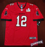 X Jersey Tampa Bay Buccaneers Roja Retro con Parche Super Bowl Brady #12