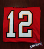X Jersey Tampa Bay Buccaneers Roja Retro con Parche Super Bowl Brady #12